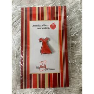 New in Package American Heart Association Red Dress Pin 3/4" Long